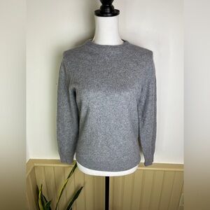Nordstrom 100% Cashmere S Sweater Gray Crewneck Pullover Soft Classic Luxury Top